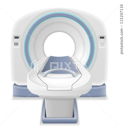 ct mri scanner machine for medical research and disease detection vector illustration 115207116