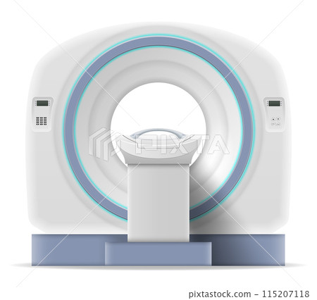 ct mri scanner machine for medical research and disease detection vector illustration 115207118