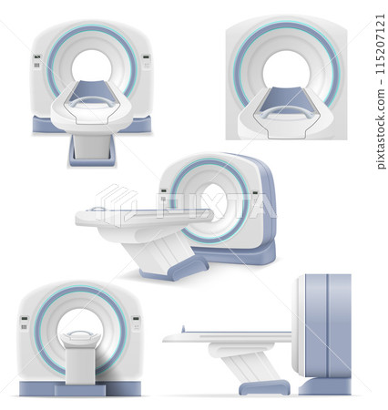 ct mri scanner machine for medical research and disease detection vector illustration 115207121