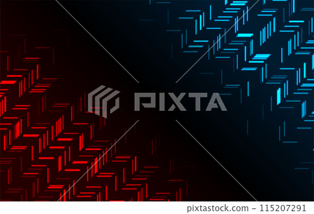 Red and blue geometric lines abstract technical modern background 115207291