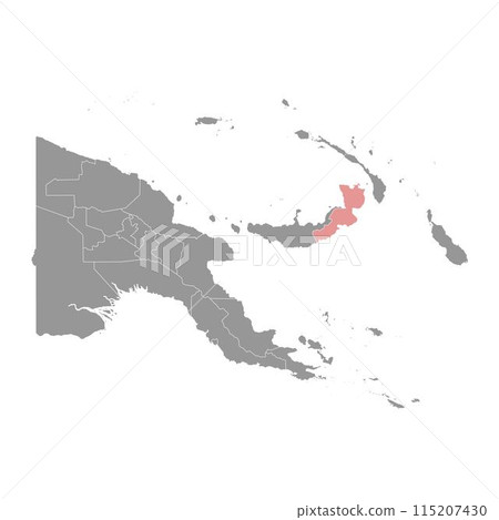East New Britain Province map, administrative division of Papua New Guinea. Vector illustration. East New Britain Province map, administrative division of Papua New Guinea. Vector illustration. 115207430