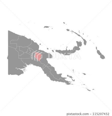 Eastern Highlands Province map, administrative division of Papua New Guinea. Vector illustration. Eastern Highlands Province map, administrative division of Papua New Guinea. Vector illustration. 115207432