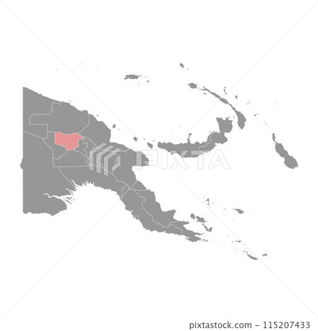 Enga Province map, administrative division of Papua New Guinea. Vector illustration. Enga Province map, administrative division of Papua New Guinea. Vector illustration. 115207433