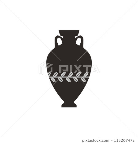 Antique vase, Greek amphora on an isolated background. Antique vase, Greek amphora on an isolated background. 115207472