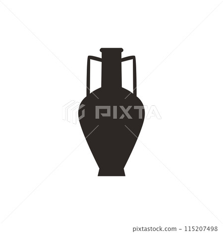 Vector illustration in a flat style with a black jug on a white background Vector illustration in a flat style with a black jug on a white background 115207498