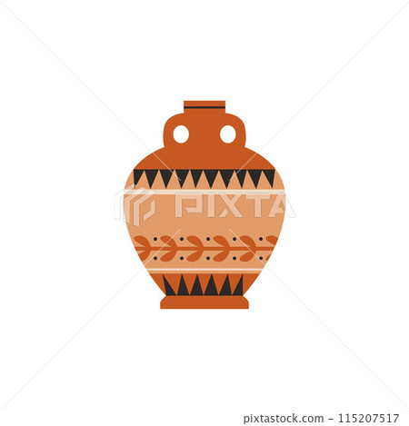 Decorative ancient Greek amphora in vector format on an isolated background. Decorative ancient Greek amphora in vector format on an isolated background. 115207517