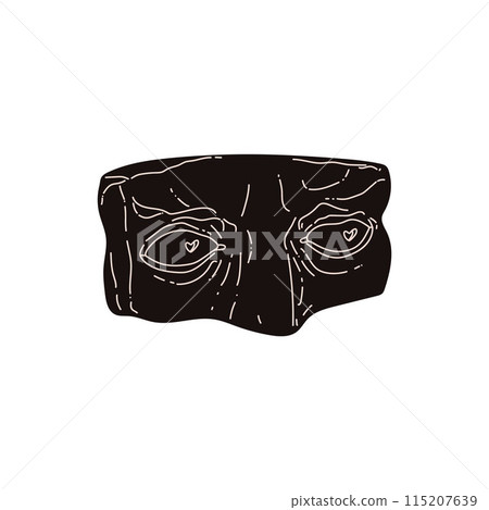 Ancient Greek fragment of the head of David in a modern black style. Ancient Greek fragment of the head of David in a modern black style. 115207639