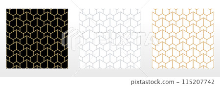 Set of abstract geometric patterns. Seamless vector backgrounds. Colored ornaments Graphic modern patterns Simple lattice graphic design 115207742