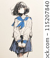 School girl high school uniform 115207840