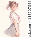 School girl high school uniform 115207844