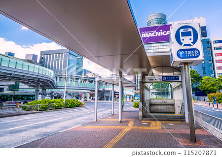 Yokohama cityscape in Japan in June. View of Shin-Yokohama Station Exit 4B on the Yokohama Municipal Subway Blue Line, etc. (4th) 115207871