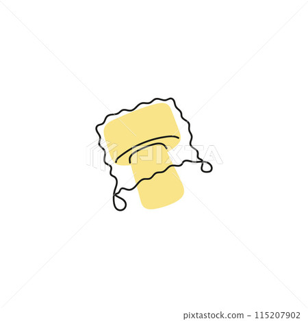Champagne or a sparkling wine bottle cork with twisted wire vector flat illustration, cartoon wine plug stopper isolated Champagne or a sparkling wine bottle cork with twisted wire vector flat illustration, cartoon wine plug stopper isolated 115207902