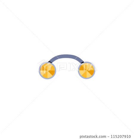 Vector illustration of titanium horseshoe earrings for nose and navel on a white background 115207910