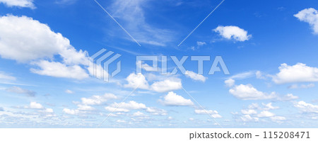 Cloudy sky on a daytime. Natural panoramic background photo 115208471