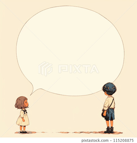 Speech bubble of a girl talking to a boy 115208875