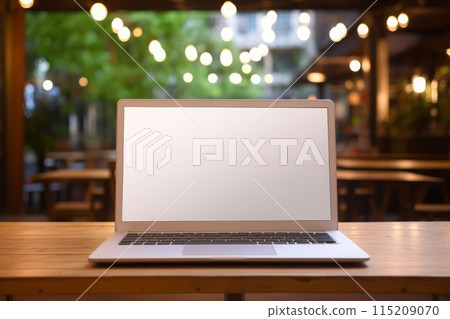 Remote work in a cafe 115209070