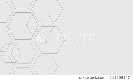 Hexagonal abstract illustration, left side version 115209147