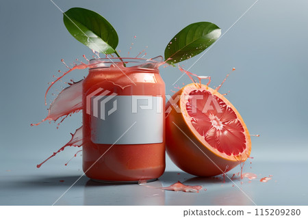 fresh cold red grapefruit juice 115209280