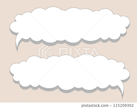 Horizontal speech bubble, fluffy cloud, shadow 115209302