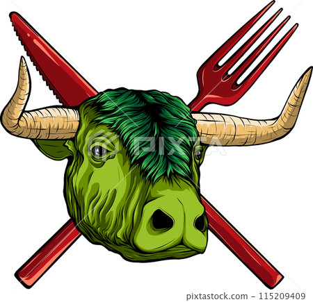 vector illustration of head bull colored design vector illustration of head bull colored design 115209409