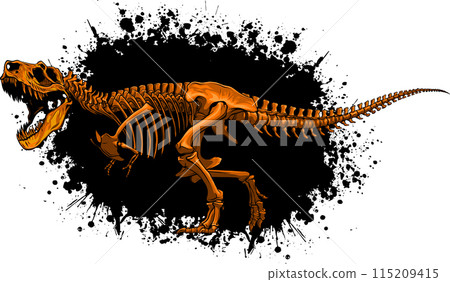 colored Tyrannosaurus skeleton image vector illustration design 115209415