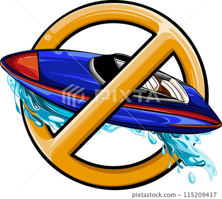 illustration of Speedboat flat vector isolated design illustration of Speedboat flat vector isolated design 115209417