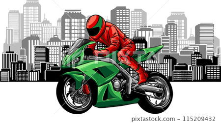 sportbike racer riding fast vector illustration design sportbike racer riding fast vector illustration design 115209432