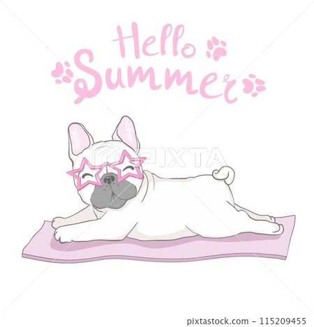 French bulldog head isolated on white background. Vector illustration French bulldog head isolated on white background. Vector illustration 115209455
