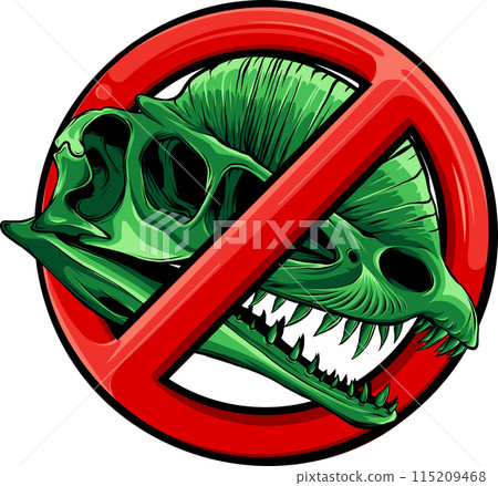 skull of dilophosaurus dinosaur vector illustration design 115209468