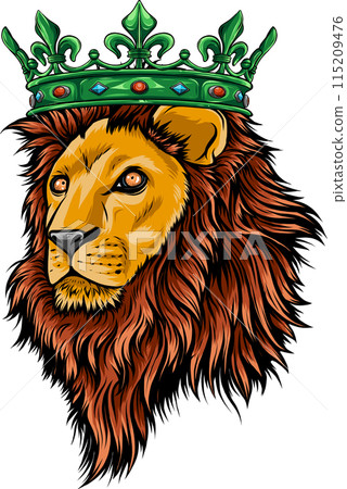 Lion head colorful hand draw vector illustration Lion head colorful hand draw vector illustration 115209476