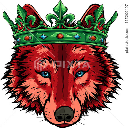 colored wolf head mascotn vector illustration design colored wolf head mascotn vector illustration design 115209497