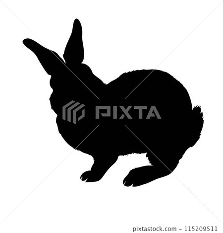 rabbit silhouette - vector illustration rabbit silhouette - vector illustration 115209511