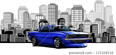 hand draw of Muscle car vector illustration design 115209538