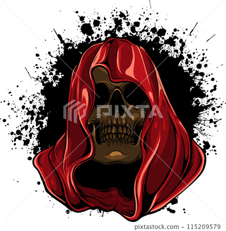 colored draw of human skull vector illustration design colored draw of human skull vector illustration design 115209579