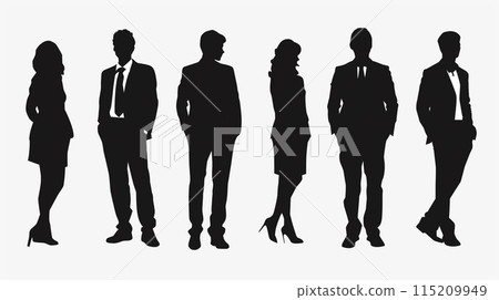 Silhouette of a standing businessman 115209949