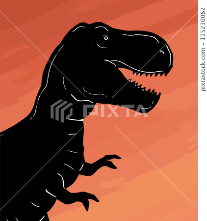 Dinosaur tyrannosaurus black silhouette 115210062