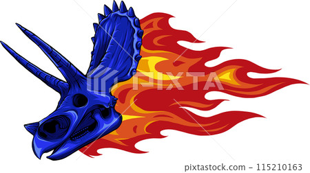 skull of triceratops dinosaur. vector illustration design 115210163