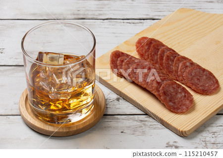Whisky on the rocks and snacks Whisky on the rocks and snacks 115210457