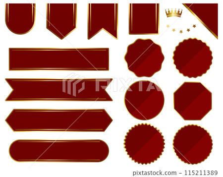 A set of 15 luxurious frames in red and gold 115211389