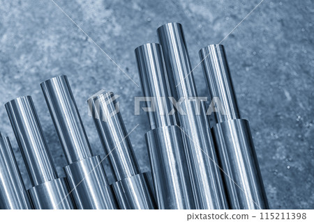 The metal shaft finishing process from lathe machine. The metal shaft finishing process from lathe machine. 115211398