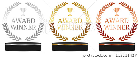 A luxurious laurel wreath emblem and lined base A luxurious laurel wreath emblem and lined base 115211427