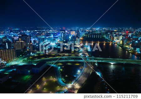 從馬考克展望台看到的新潟市夜景 115211709