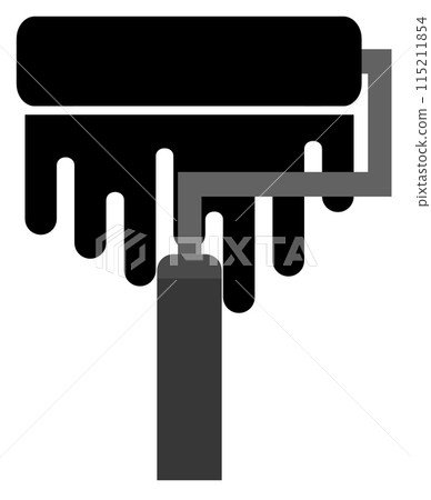Illustration of painting with a roller 115211854