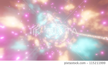 高速奔跑穿過美麗光之隧道的畫面。 115211999