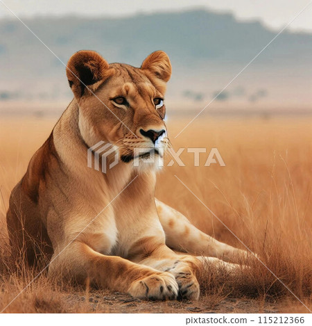 獅子在大草原上休息 獅子在大草原上休息 115212366