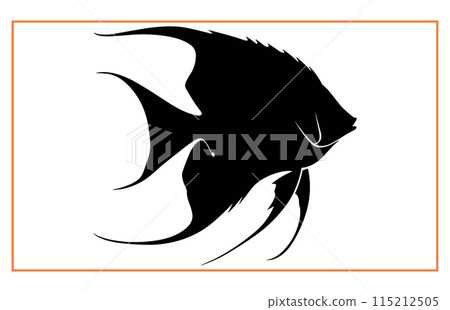 Black Angel Fish Silhouette, black silhouette of a Angelfish illustration clip art Black Angel Fish Silhouette, black silhouette of a Angelfish illustration clip art 115212505