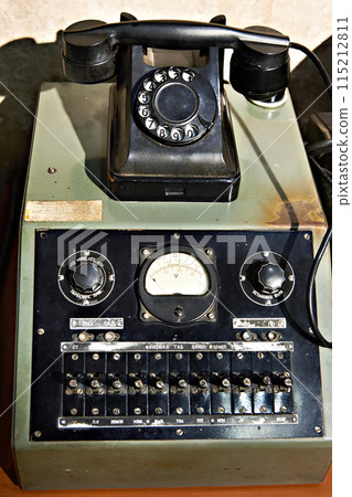 Retro rotary dial telephone and switching station Retro rotary dial telephone and switching station 115212811