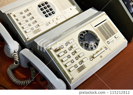 Retro rotary dial telephone and switching station Retro rotary dial telephone and switching station 115212812