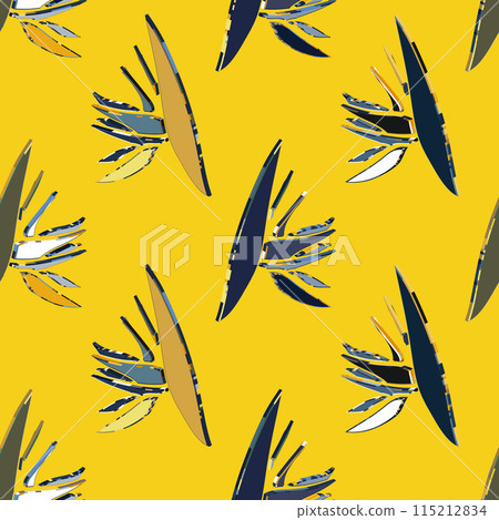 Abstract seamless colorful 3D pattern background. Fashion colored simple shapes graphic pattern. Abstract mosaic artwork.  115212834