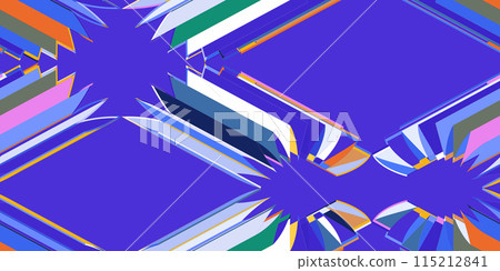 Abstract seamless colorful 3D pattern background. Fashion colored simple shapes graphic pattern. Abstract mosaic artwork. Abstract seamless colorful 3D pattern background. Fashion colored simple shapes graphic pattern. Abstract mosaic artwork. 115212841